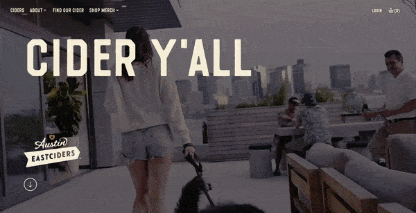 austin eastcider's website and large typography web design inspiration