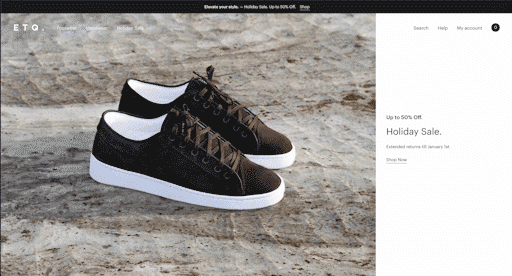 simple and modern website design by ETQ.