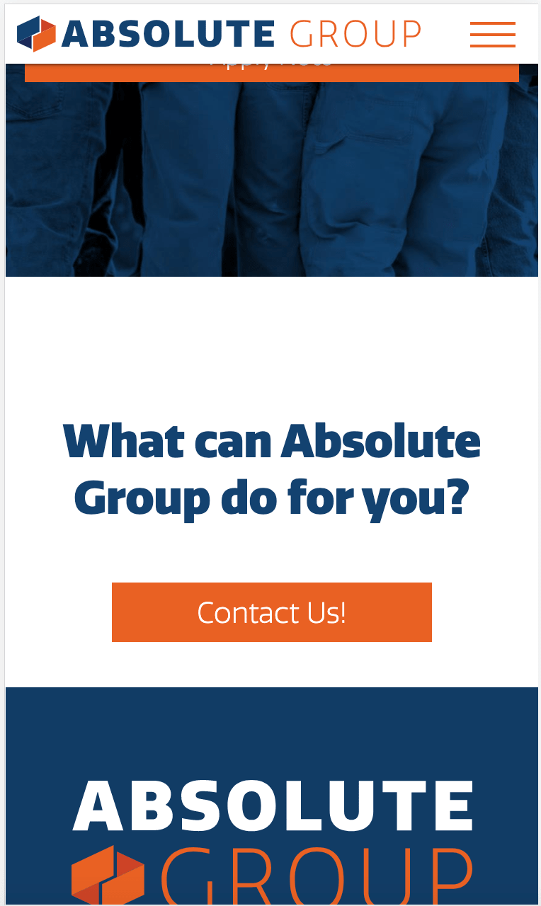 Screenshot of Absolute Group's homepage.