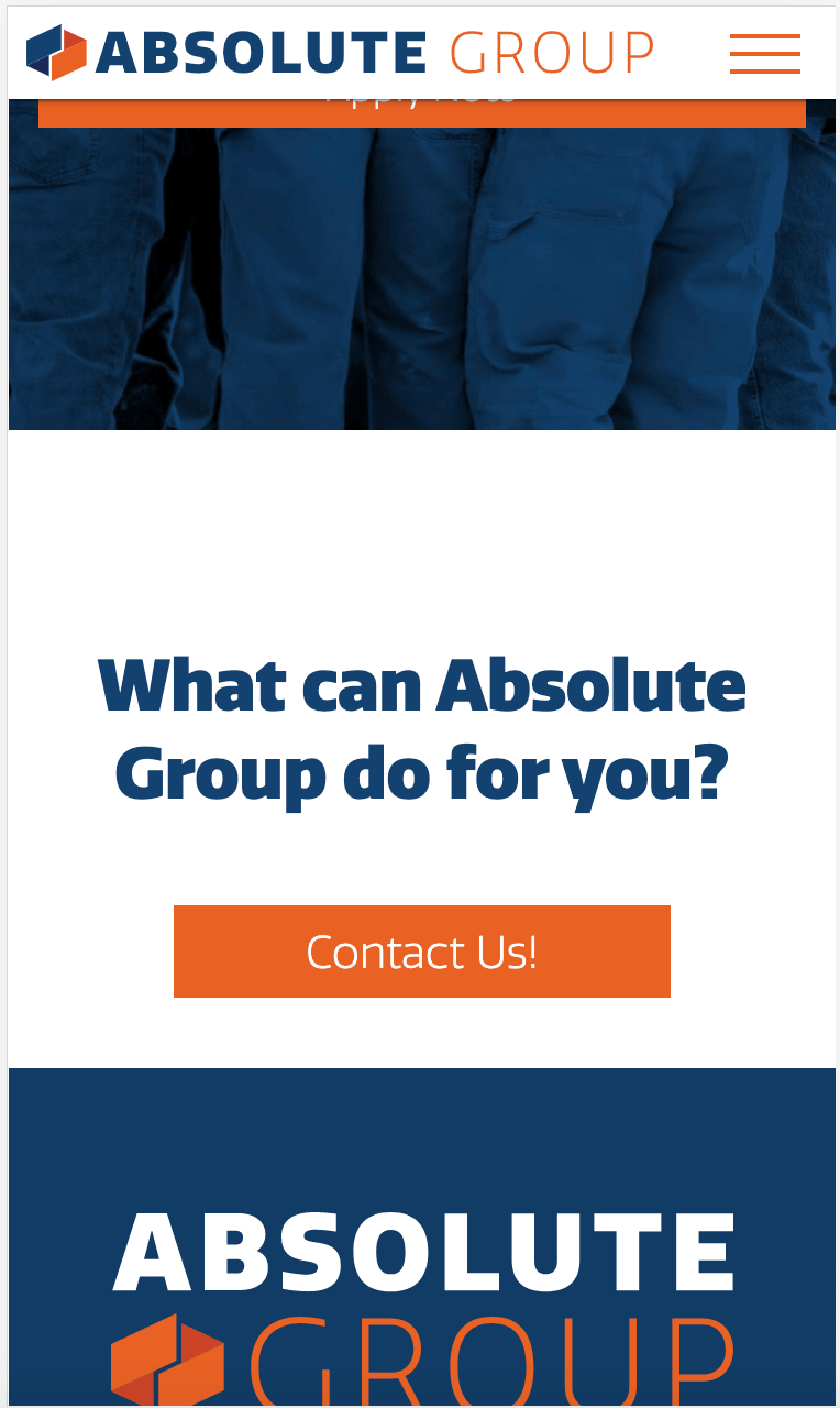 Screenshot of Absolute Group's homepage. Screenshot of Absolute Group's homepage.