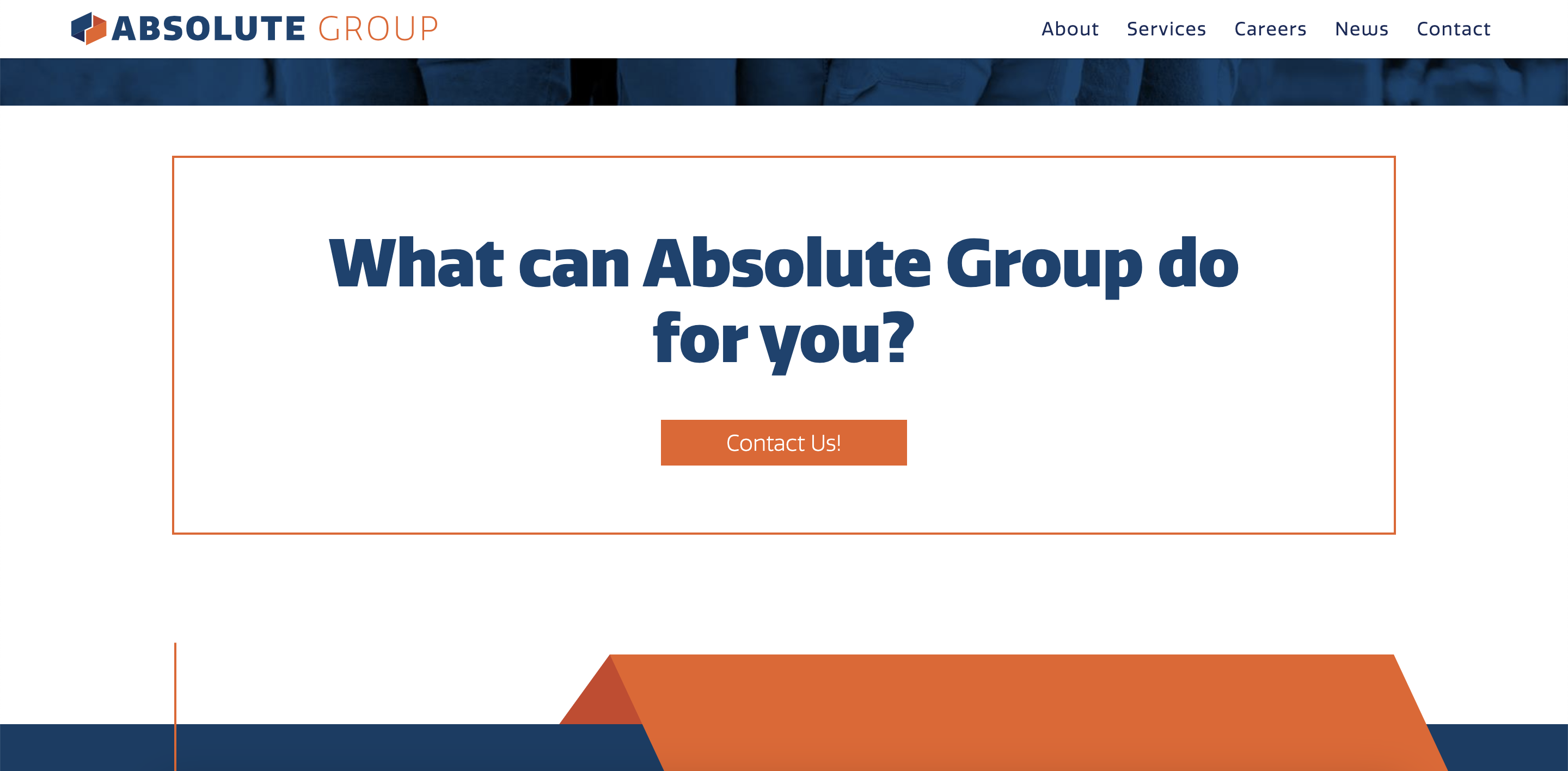 absolute group homepage on desktop.