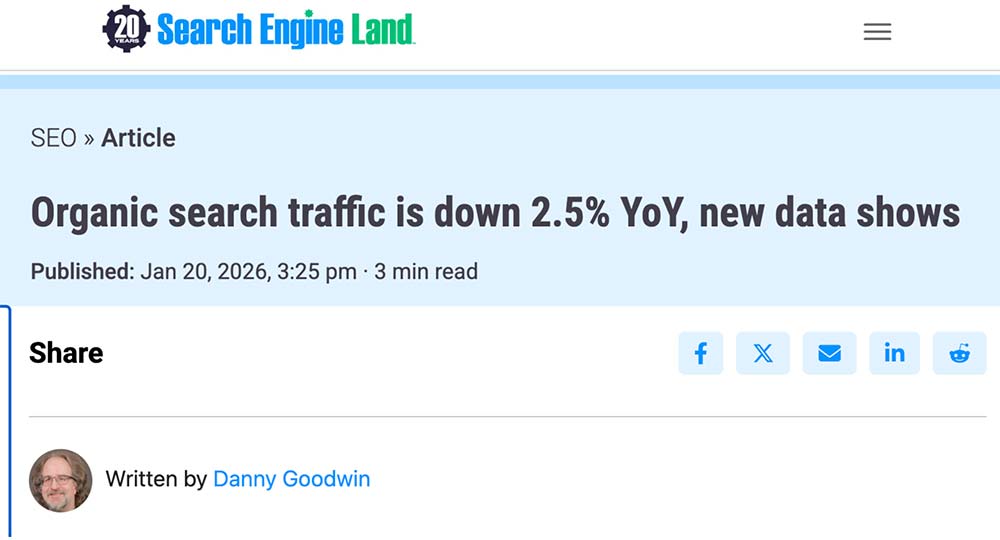 website traffic study from search engine. land 