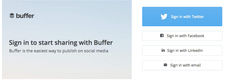 Screenshot of Buffer's website.