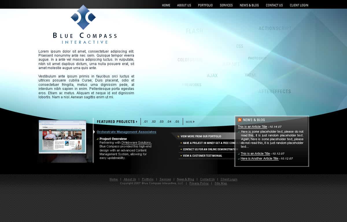 blue compass website in 2007.