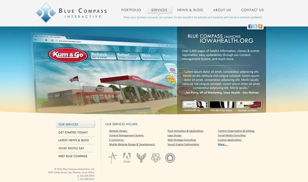 blue compass website in 2012.