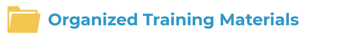 file icon with words organized training materials