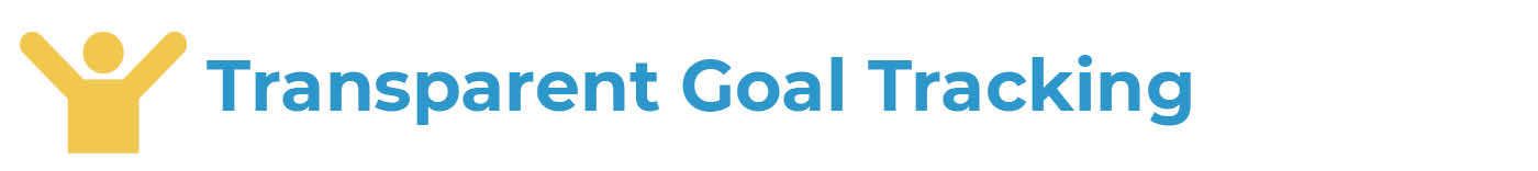 targeted goal tracking person icon with words targeted goal tracking
