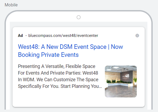 image of west48 event space google ads image extensions