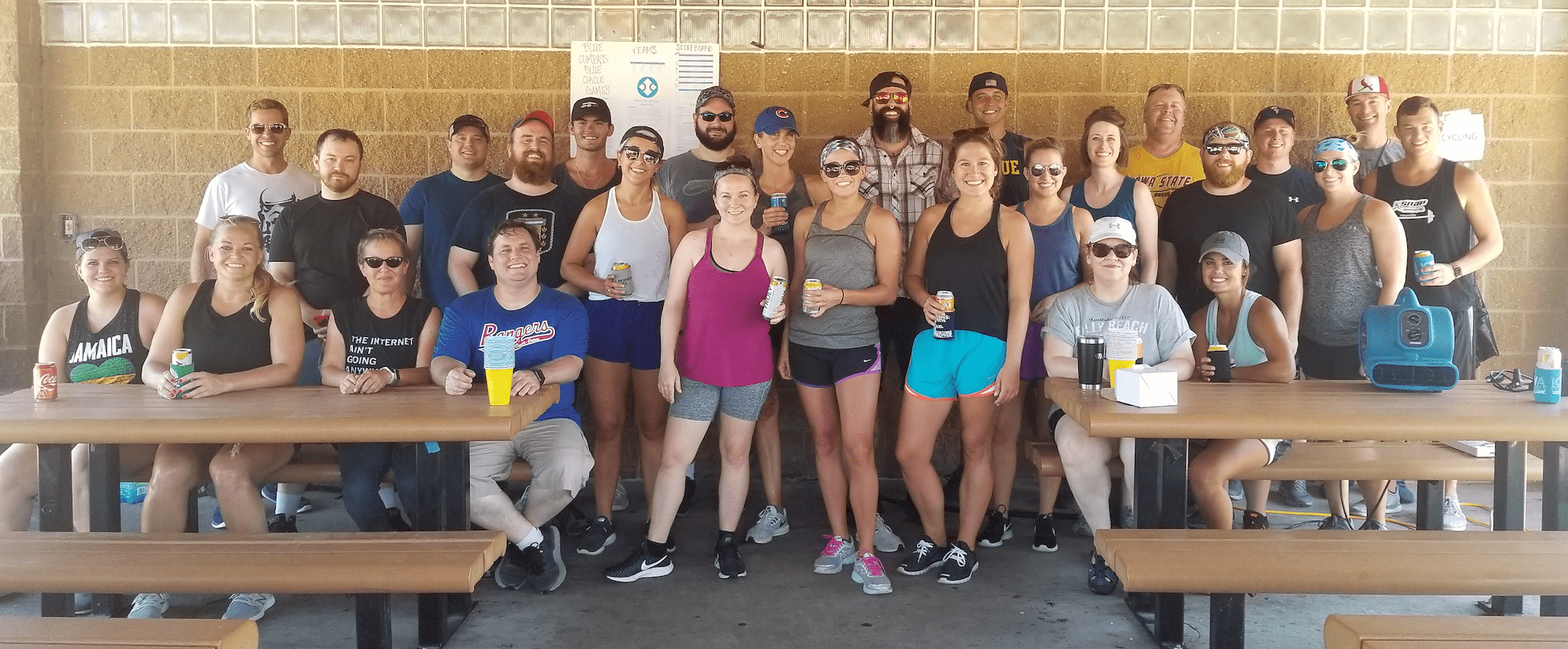 blue circle games team outing. outdoor team outing.