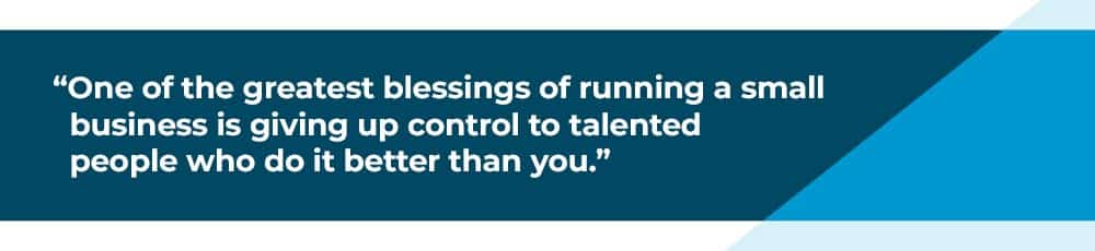 giving up control to employees quote