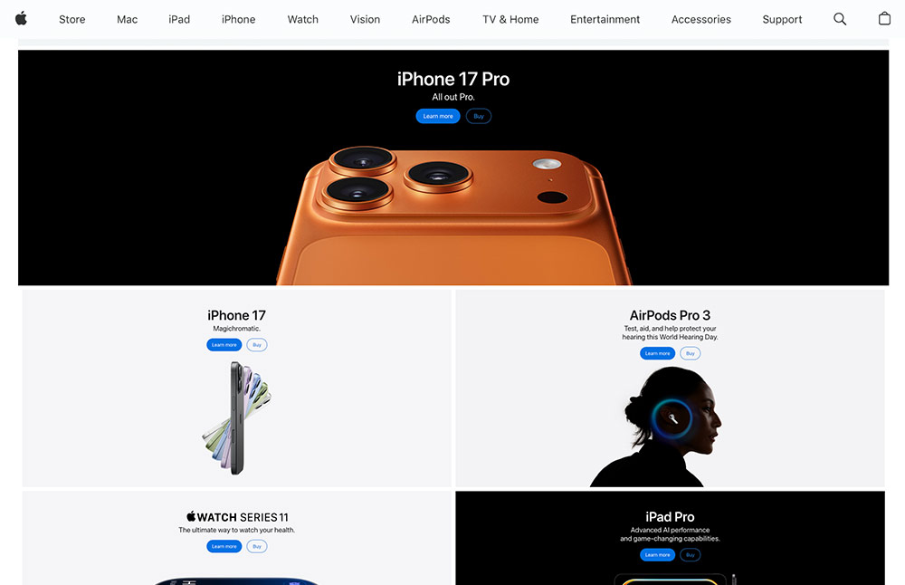 web design trend: bento box grid web design - apple bento box grid web design - apple