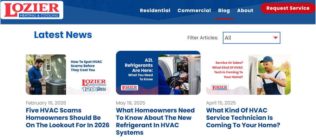 Lozier news article landing page