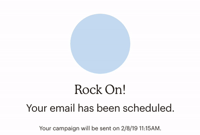 celebrating scheduled email.