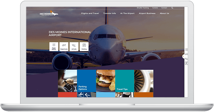 airport web design mobile